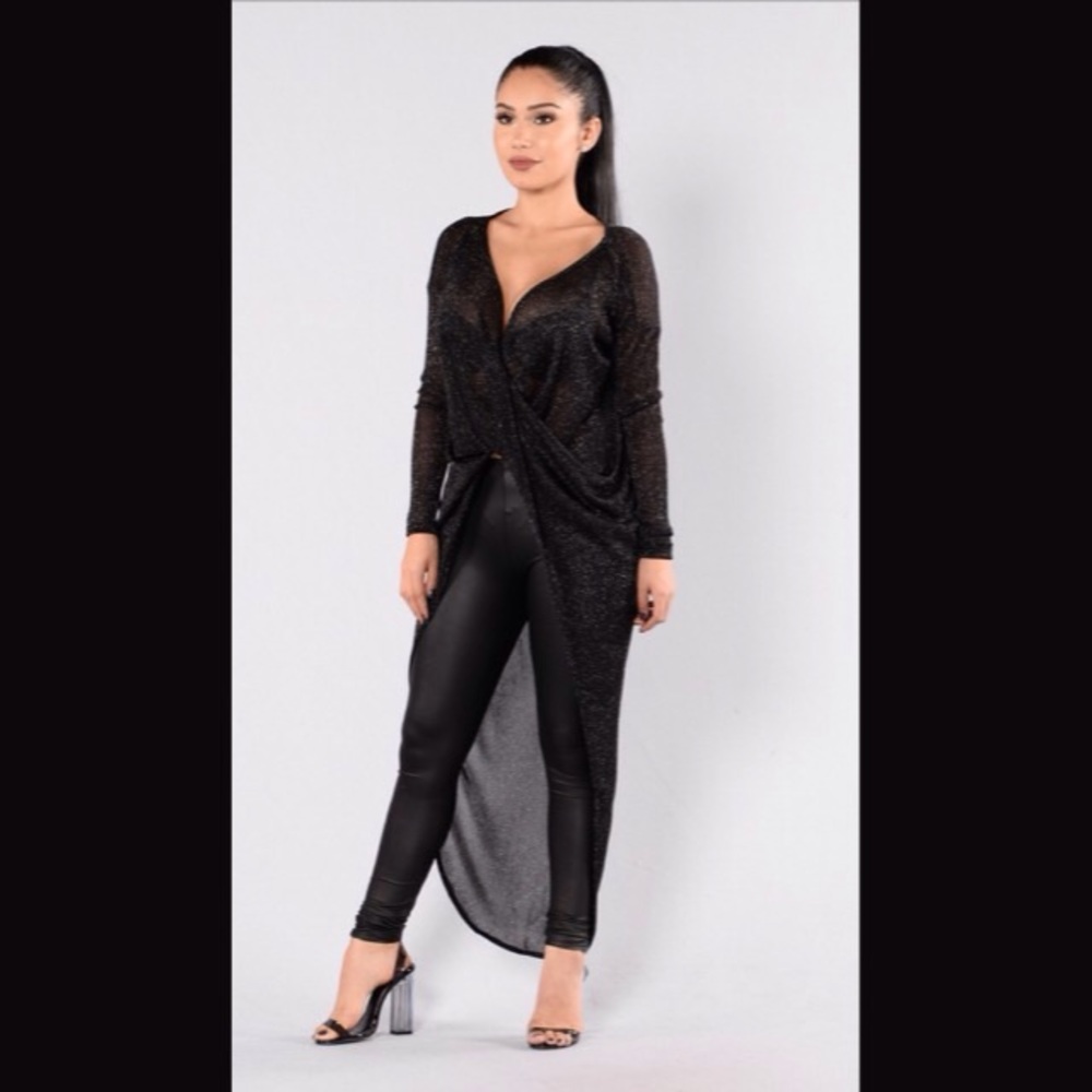 Brand New FASHION NOVA Black Look Up Sweater
